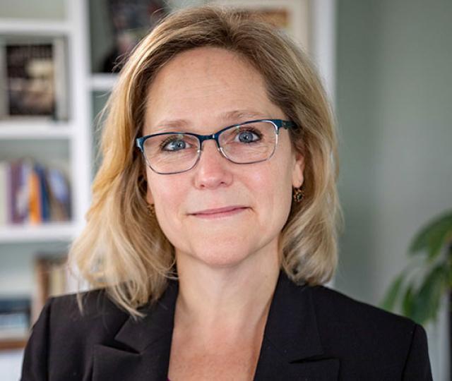 Interim President Jennifer Chrisler in her office