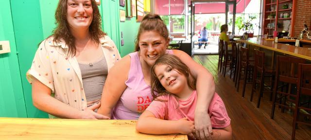 Adrixn Catao, Jill Fishman, and their daughter at Dreamhouse