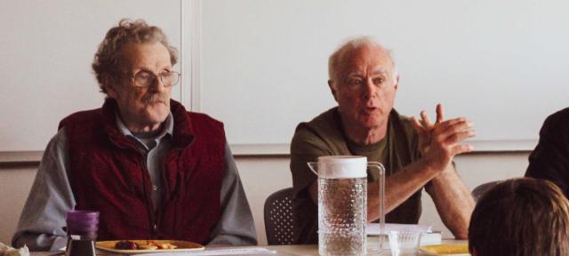 Photo: Left to right — Professors Emeritus of Mathematics David C. Kelly and Ken Hoffman