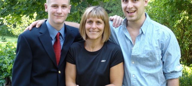 Marie Hershkowitz with her sons Sam and Ben.