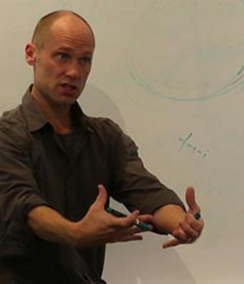 Professor Christoph Cox in the classroom